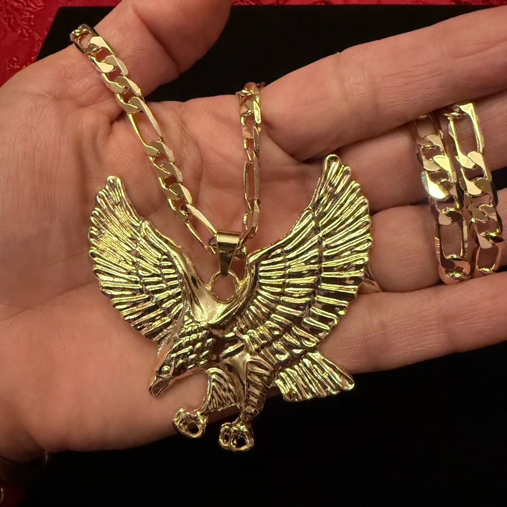 Gold Eagle Pendant Necklace